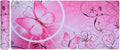 Large XXL Mat Gaming Mouse Pad Extended Full Desk Pad Pink Cute Mouse Pad with Waterproof Surface-Optimized Gaming Surface,Non-Slip Rubber Base Sticthed Edge Mousepad (35"x15.55"x0.08")-Pink Butterfly
