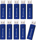 LinkMore 64GB (10 Pack) EJECT32 USB Flash Drive – USB 3.2 Retractable Memory Stick, Slide-Out Design, High-Speed Thumb Drive for PC, Mac, Laptop, Car Audio, Smart TV – Plug & Play, No Cap