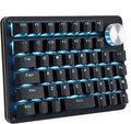 Koolertron One Handed Mechanical Gaming Keyboard with 24 Macro Keys, 45-Key Fully Programmable Mini Keypad, Blue Backlit/Red Switches for Windows PC Gamers