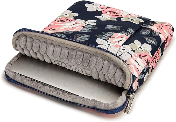 Kinmac 360° Heavy Duty Protective Laptop Sleeve Case Bag Cover with Handle for MacBook Air 13 inch,iPad Pro 13 inch and 13.3 inch HP,Dell,Lenovo,Asus,Acer Laptop (Blue Rose)