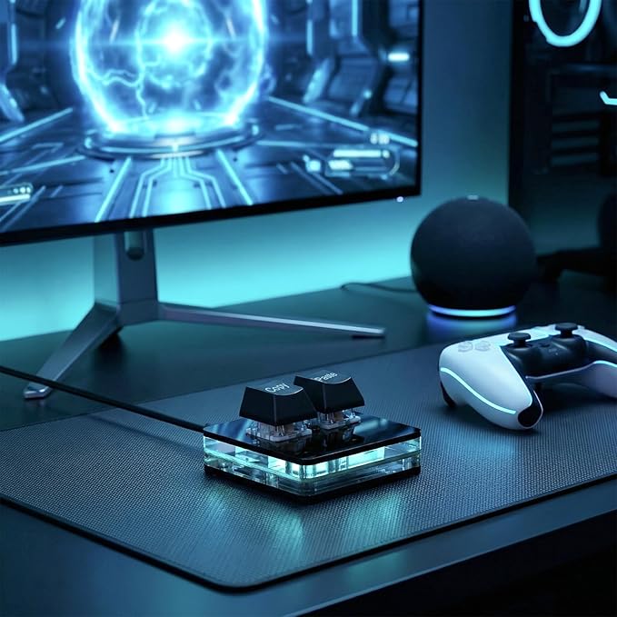 O2C Custom Keyboard with Switches, Macro Keyboard, RGB Backlight, 2 KeysType-C, Plug-and-Play Copy Paste (Black)