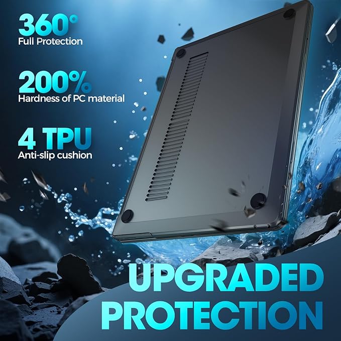 ProCase Protective Case for 15 Inch Microsoft Surface Laptop 7 2024 Release, Hard Shell Transparent Cover with Durable and Lightweight Design -Black