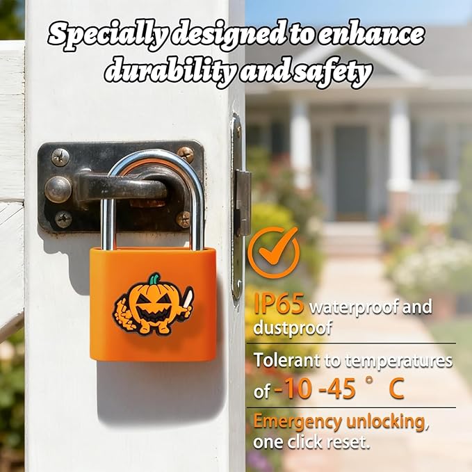 UMIKSMART Fingerprint Padlock, Keyless Fingerprint Padlock with USB Charging, Smart Keyless Padlock for School Locker, Gym Locker, Backpack and Travel Bag, Gift for Kids, Teens and Friends