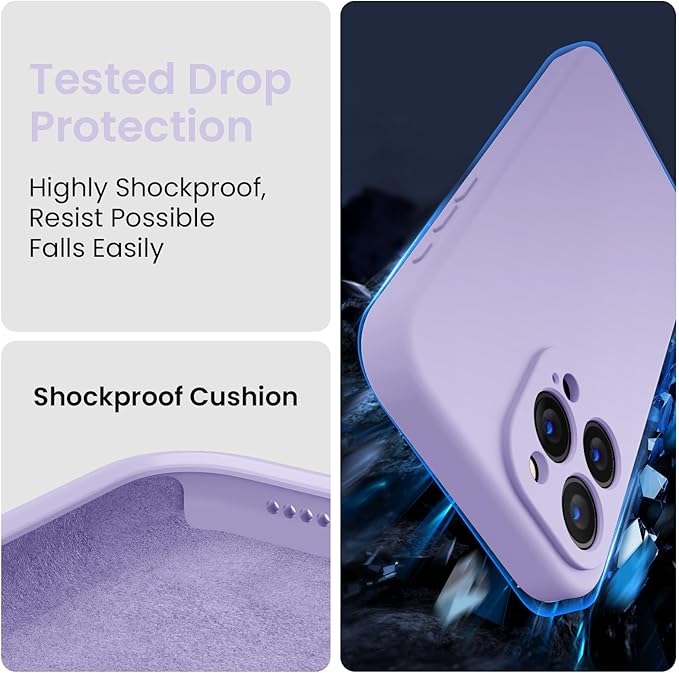 FireNova Designed for iPhone 16 Pro Max Case, Silicone Upgraded [Camera Protection] Phone Case, Soft Anti-Scratch Microfiber Lining Inside, 2024, Clove Purple
