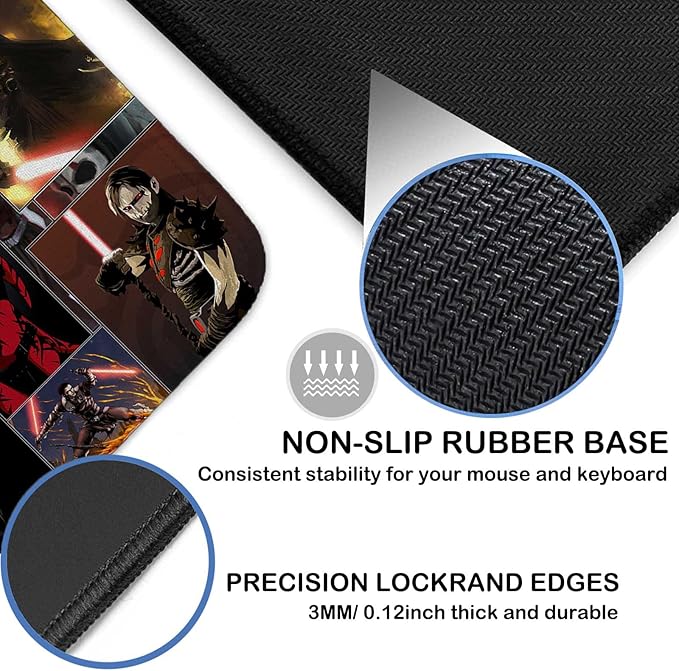 XXL Large Gaming Mouse Pad with Stitched Edges,Big Wide Mousepad,Extended Office Desk Mat,Long Full Desk Pad with Anti-Slip Rubber Base,Desk Pad for Keyboard and Mouse,Desktop decor,31.5 x 15.7 inches