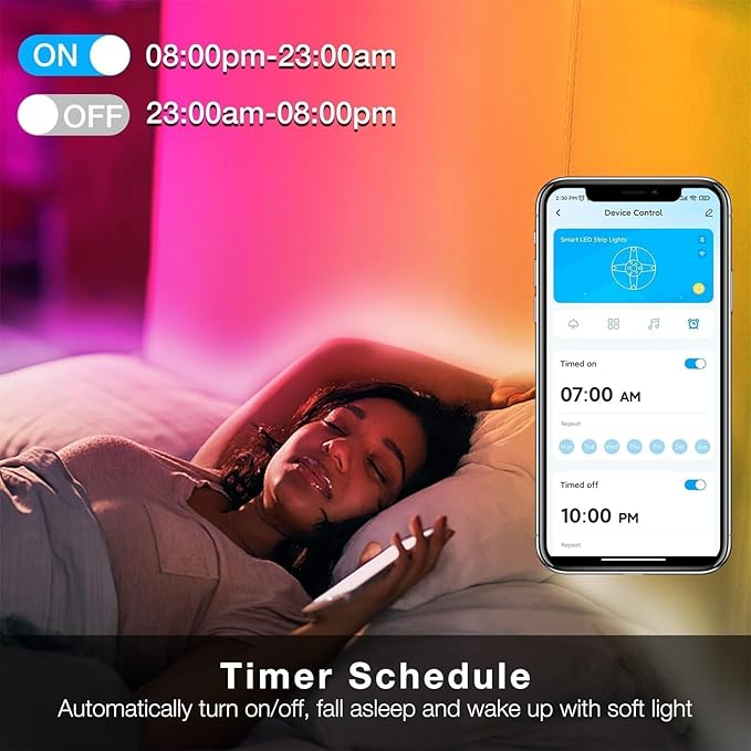 DAYBETTER Smart WiFi Led Lights, 50 FT RGB Led Strip Lights Compatible with Alexa and Google Assistant, App Voice Remote Control Music Sync Color ChangingLED Strip Lighting for Bedroom Room Decor