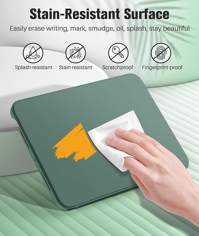 MoKo for iPad Pro 11 Inch Case (M5/M4) 2025/2024 with Pencil Holder, [Built-in Screen Protector], iPad Pro 11 M5/M4 Case with Clear Back & Magnetic Multi Angle Stand Cover, Midnight Green
