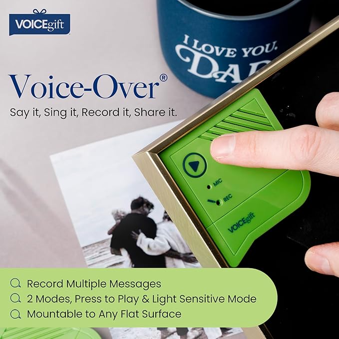 Voicegift Voice-Over® Mini Voice Recorder for Picture Frame, Mini Voice Recorder with Playback Audio & Digital Recorder for Picture Frame - Customizable Sound Gifting & Crafting, 2-Packs