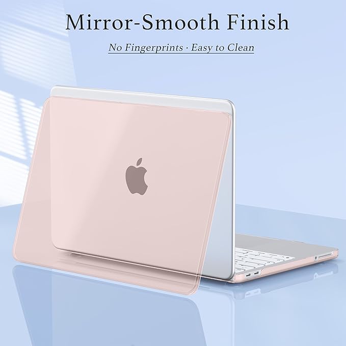 MecBevia for MacBook Neo Case 13 inch 2026 Release Model A3404 with A18 Pro Chip, Hard Shell Case with Keyboard Cover, Screen Protector, Type C, Crystal Blush
