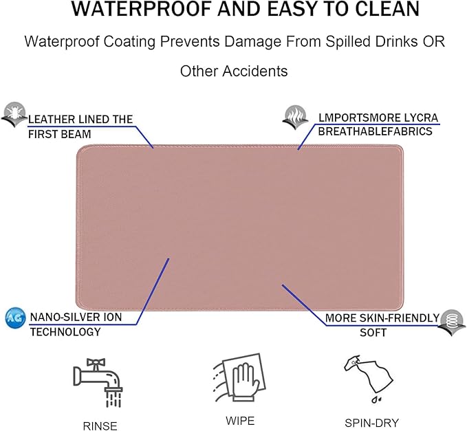 Large Mouse Pad, XXL Extended Computer Keyboard Mouse Mat with Stitched Edges, 31.5" x 15.7" Non-Slip Waterproof Rubber Base Office Big Long Gaming Mousepad for Work, Game, Office, Home, Pink