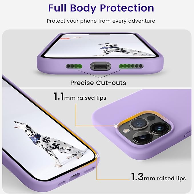 OTOFLY Compatible with iPhone 15 Pro Max Case, Silicone Shockproof Slim Thin Phone Case for iPhone 15 Pro Max (6.7 inch), (Light Purple)