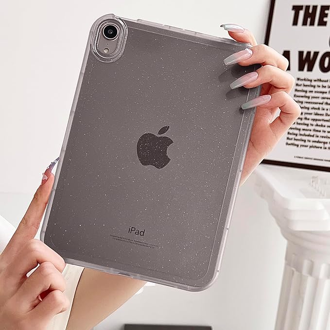 for iPad (A16) 11th Generation Case 11 inch 2025/ iPad 10th Generation 10.9 inch (2022), Glitter Soft TPU Back Shockproof Cover Bling Sparkly Flexible Silicone Lightweight Thin Shell, Gray