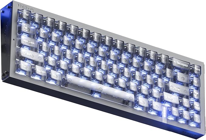 MelGeek REAL67 Wired Gaming Keyboard with RGB, Magnetic Keyboard with Hall Effect, Rapid Trigger, Hot-Swappable, Snap Tap & Adjustable Actuation, Online HIVE Custom(Calcium- Gray)