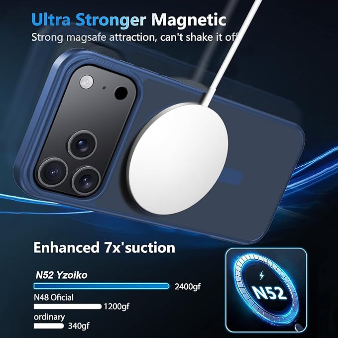 for iPhone 17 Pro Max case with Camera Lens Protector [10Ft Military-Grade Protection] Compatible with fit MagSafe Shockproof Cover Phone case for iPhone 17 Pro max 6.9 inch,Deep Blue