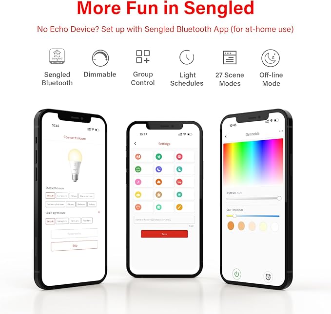 Sengled Smart Edison Bulbs, S1 Auto Pairing with Alexa Devices, Vintage Smart Light Bulbs That Work with Alexa, Bluetooth Mesh Smart Home Lighting, ST19 Led Bulb 60 Watt Equivalent, 2000K E26, 4-Pack