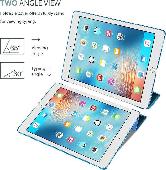 ProCase Smart Case for iPad Pro 12.9 Inch 1st and 2nd Generation (2015 and 2017 Model), Stand Cover Support Auto Sleep/Wake -Lightblue