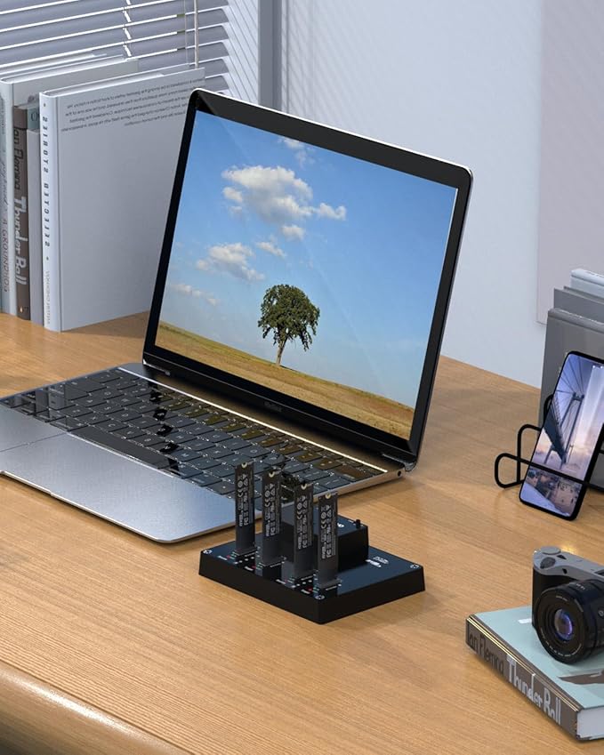 MAIWO 4 Bay M.2 NVME Docking Station, Tool-Free Type- C to NVME SSD Enclosure, Support Offline Clone duplicator and System Disk Clone Function (K3015P2)