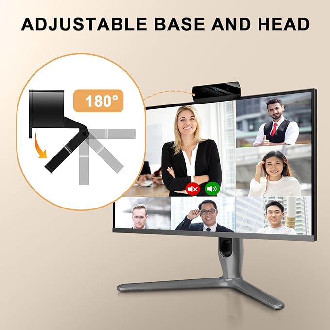 Diccik 1080P Webcam with Microphone, Full HD Video Calling Web Camera, HD Light Correction Streaming Webcam for Zoom/Skype/Teams, Plug and Play PC Camera Web cam for Windows & Mac