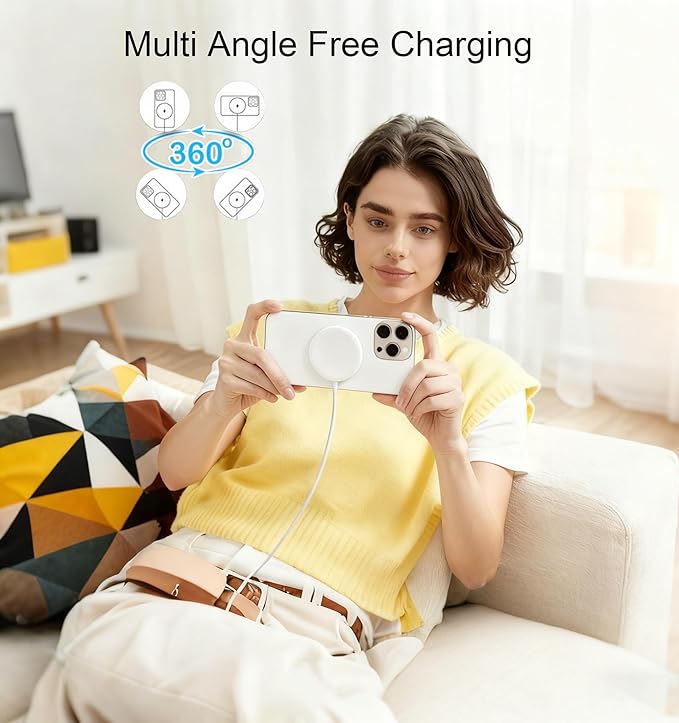 Magnetic Wireless Charger [Apple MFi Certified], 3.3FT 15W Fast Apple Mag-Safe Charger Pad with USB C Fast Charging Block Compatible with iPhone 17/Air/Pro/Pro Max/16/15/14/13/Plus/Pro/Pro Max,AirPods