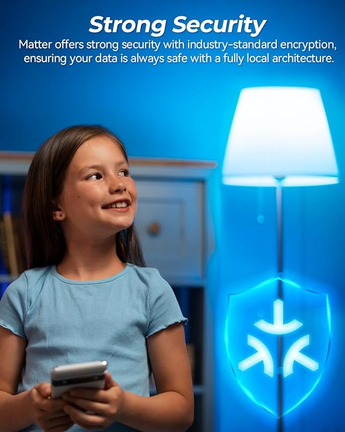 Matter E12 Smart Bulb, No Extra App Needed! RGBCW WiFi Bulb Compatible with Apple Home/Siri, Alexa & Google. Timer & Group Control, Perfect for Bedroom/Living Room Lamps, Candelabra Base