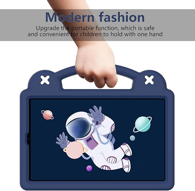 AKABEILA Compatible with Samsung Galaxy Tab A 10.1(2019)/Lenovo Tab M10 HD 2nd Gen/Tab K10/M10 Plus 10.3 inch Tablet Case, Kids Case with Shoulder Strap & Stand Handle Navy Blue