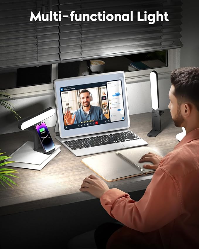 UBeesize Dual Webcam Light for Monitor, Video Conference Lighting with Adjustable Stand, USB Powered Streaming Light with Adapter, Ring Light for Computer Laptop, Zoom Lighting for Video Calls 2 Pack