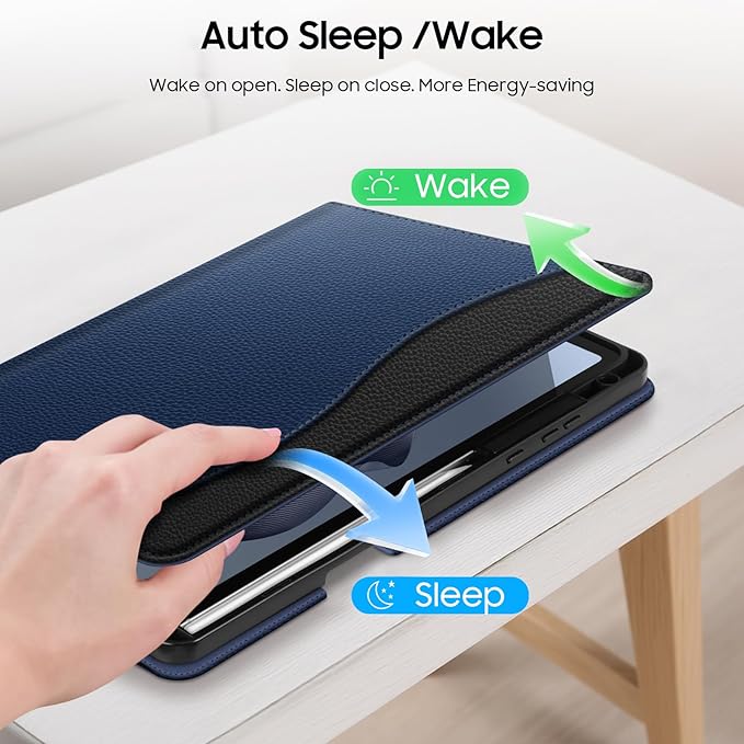 Fintie Case for Samsung Galaxy Tab S11 5G 11 Inch 2025 Model (SM-X730/X736B) with S Pen Holder, Multi-Angle Viewing Soft TPU Back Cover with Pocket, Auto Wake/Sleep, Navy