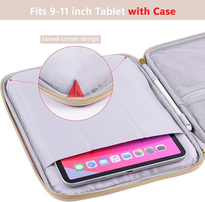 9-11 Inch Carrying Sleeve, Puffy Tablet Case Bag for iPad Pro 11-in (M5), iPad 10.9 (10th Gen), iPad Air 11-in (M2), Galaxy Tab S9/S8 (Puffy Khaki, 9-11)