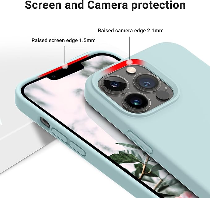 OTOFLY Designed for iPhone 13 Pro Max Case, Silicone Shockproof Slim Thin Phone Case for iPhone 13 Pro Max 6.7 inch (MintCream)