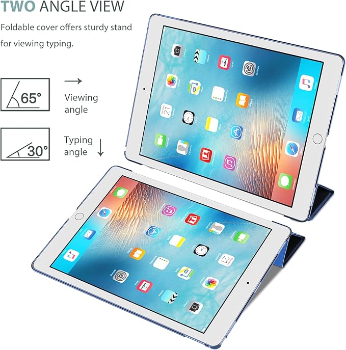 ProCase Smart Case for iPad Pro 12.9 Inch 1st and 2nd Generation (2015 and 2017 Model), Stand Cover Support Auto Sleep/Wake -DarkBlue