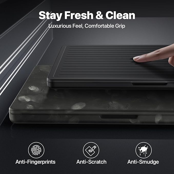 Soonjet TravelArmor for MacBook Pro 14 inch Case | M5 M4 M3 M2 M1 Pro/Max 2026 2025-2021 | Anti-Crack Tech | Ribbed Structure | Hard Shell Laptop Cover | Space Black Clear