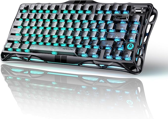GravaStar Mercury V75 Gaming Keyboard – Hall‑Effect Magnetic‑Switch Keyboard, 8000 Hz Polling, 0.005RT, Wired USB-C, Adjustable Actuation, Semi‑Aluminum Chassis (Stealth Black, V75)
