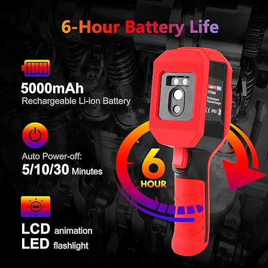 UNI-T UTi260B Thermal Camera with Macro Lens, Infrared Cameras Thermal Imaging Camera 256x192 IR Resolution Thermal Imager 49152Pixels 7 Palettes 25 Hz Refresh Rate, IP65 2-Meter Drop, 2.8" LCD
