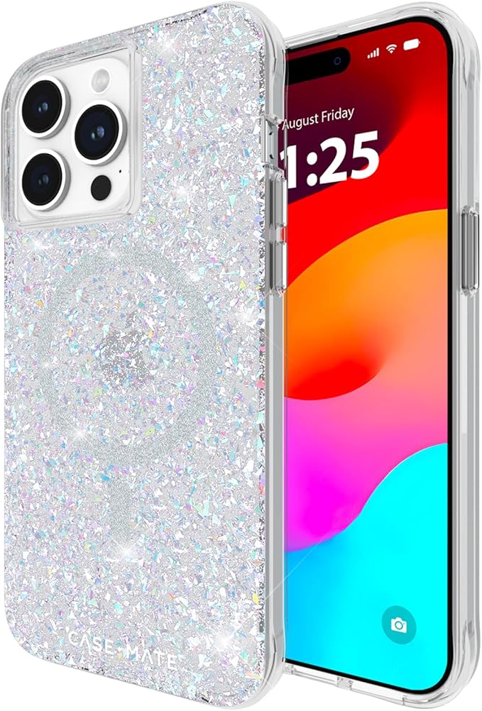 Case-Mate iPhone 15 Pro Max Case for Women - Compatible with MagSafe - 12ft Drop Protection - 6.7" Stylish Magnetic Case for iPhone 15 Pro Max - Shockproof, Anti-Scratch Phone Cover - Twinkle Disco