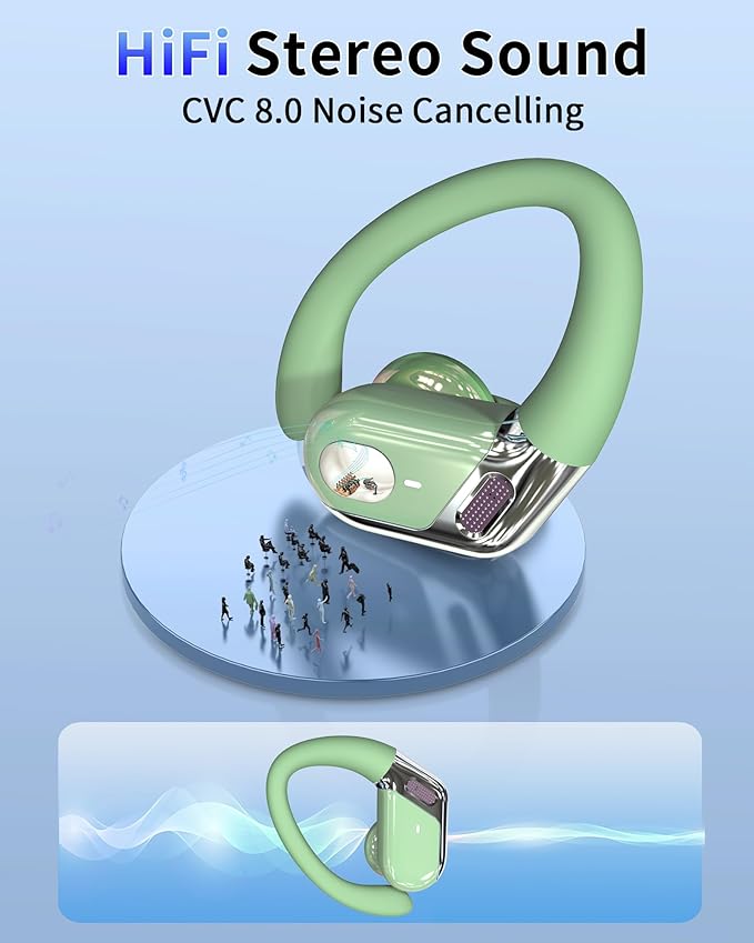 Ear buds Wireless Earbuds, 2026 Bluetooth 5.4 headphones Sport Noise Cancelling, Over Ear Earbuds with Ear Hooks, Running Headphones 50 Hrs, Bluetooth Earphones with Mic/IP7 Waterproof for Android iOS