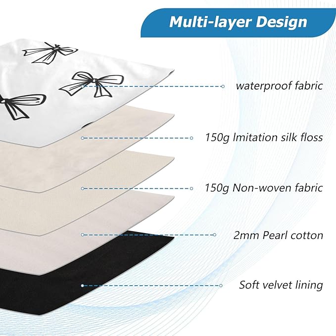 Laptop Case Sleeve, Black White Line Bows Pattern Shockproof Protective Computer Carrying Cover, Briefcase Handbags 13-13.3inch Laptop Sleeve Bag