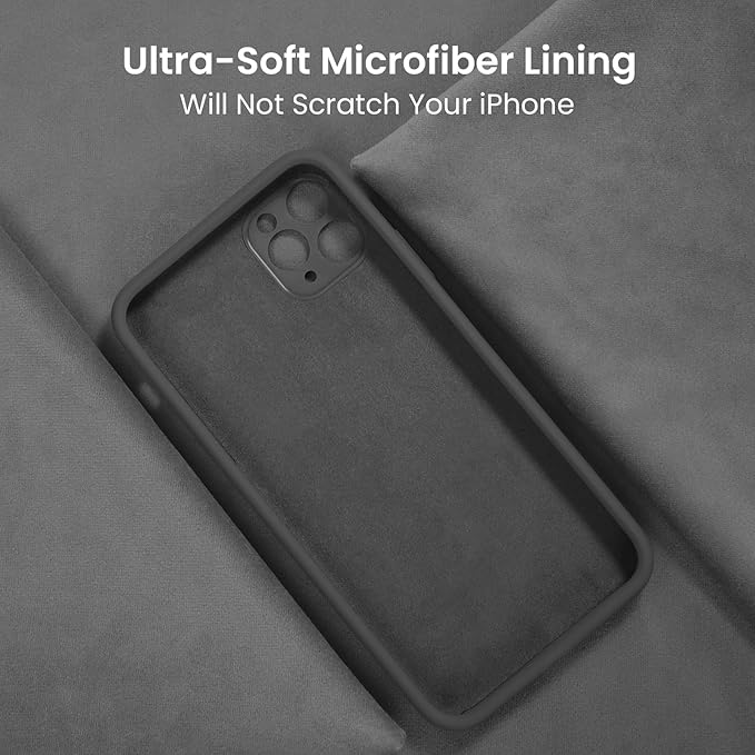 FireNova Designed for iPhone 14 Pro Max Case, Silicone Upgraded [Camera Protection] Case, Soft Anti-Scratch Microfiber Lining Inside, 6.7 inch, Space Gray