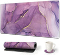 Large Gaming Mouse Pad, AIMSA Extended Mouse Pad with Stitched Edge, XL Keyboard Mouse Mat Non-Slip Rubber Base Desk Pad 31.5x15.7inch for Office Home Game Work -Purple Marble