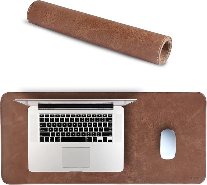 Londo Top Grain Leather Extended Mouse Pad – Large Desk Mat for Office & Gaming, Smooth Writing Surface, Non-Slip Base, Durable & Stylish Workspace Accessory