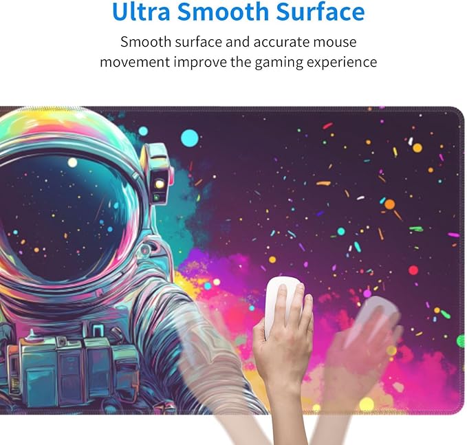 Astronaut Mouse Pad XL Large Mousepad Non Slip Rubber Base Desk Mat for Laptop Computer Gaming 31.5" X 12"