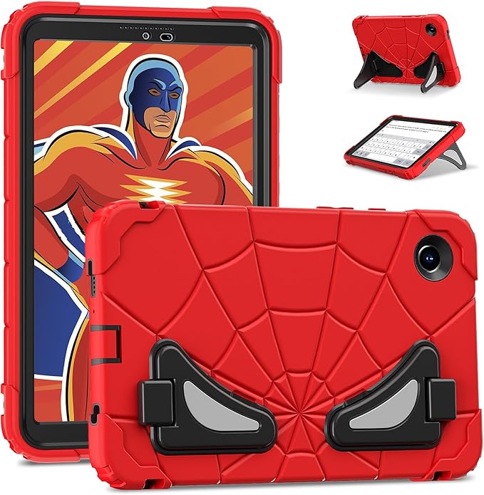 AKABEILA Compatible with Samsung Galaxy Tab A11+ 2025 11 inch Tablet Case，Lightweight Shockproof Rugged Protective Cover with Kickstand for Kids Children Boys Babies Red Black