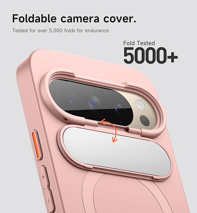 SURITCH for Google Pixel 10/10 Pro Phone Case, Compatible with MagSafe, Protective Cover with Camera Cover & Adjustable Metal Kickstand for Pixel 10/10 Pro 2025 -Pink