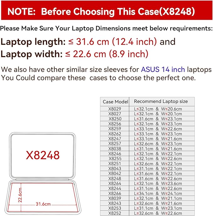 Smatree Hard EVA Protective Sleeve Case Compatible for 14 inch ASUS ExpertBook P5/B5/P3/B3 G2,Vivobook 14X OLED Laptop (K3405) Laptop, Acer Swift 14 AI Copilot+ PC, Acer Predator Triton 14 (X8248)