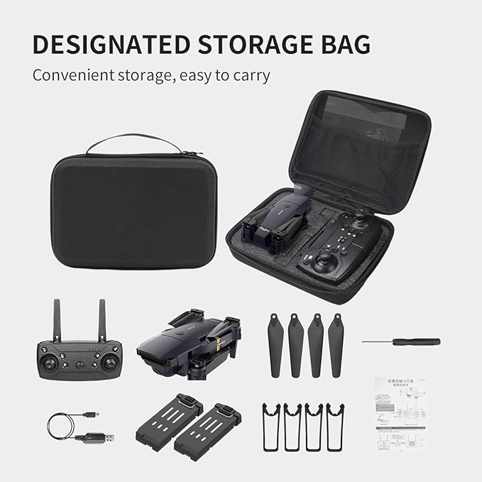 Black Falcon 4k Drone with Camera and Ulti Charge Phone Charger - Pro 65W Bundle