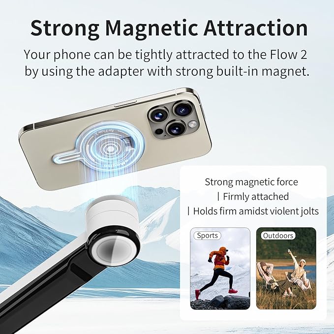 Coyktonty Gimbal Magnetic Adapter Base Compatible with Insta360 Flow 2 Pro Smartphone Gimbal Stabilizer