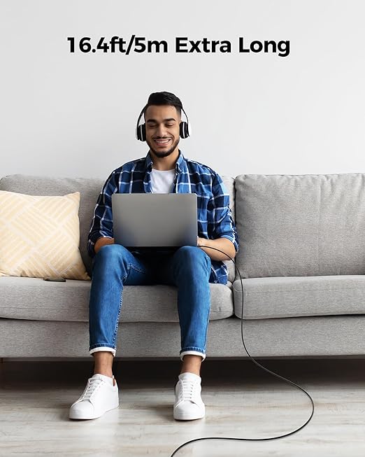 Silkland USB 4 Cable Long for Thunderbolt 4 Cable 16.5FT/5M, 20Gbps Data Sync, 5K/4K@60Hz, 240W Charging, USB C Thunderbolt Cable, Compatible for MacBook, Monitor, Dock, iPhone 17, VR Headset, Camera