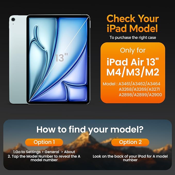 Handcrafted Case for iPad Air 13 Inch M4/M3/M2 (2026/2025/2024) with Pencil Holder & Hand Strap & Pocket,Magnetic Clasp,Multi Angles Stand,Protective Folio Cover,Auto Sleep/Wake,Dark Brown