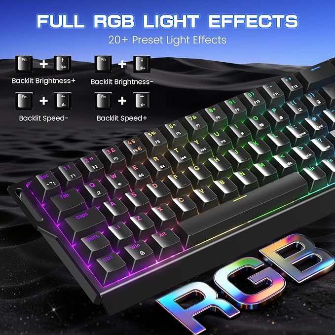 MAGIC-REFINER X68 HE Wired 60% Hall Effect Rapid Trigger Mechanical RGB Gaming Keyboard with 8K Polling,0.04mm RT Accuracy,Magnetic Switch,Adjustable Actuation,Snap Tap for PC Mac Esport Gamer (Black)