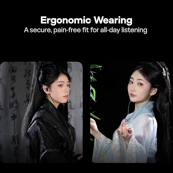 Linsoul TANGZU Wan'er S.G II in Ear Monitor,HiFi Wired Earbuds,10mm Dynamic Driver PET Diaphragm Gaming IEM Earphones with 2Pin Detachable OFC Cable for Audiophile DJ Stage (Clear Black, Typec Mic)
