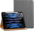 DTTO for iPad Pro 12.9 6th / 5th / 4th / 3rd Generation Case 2022/2021/2020/2018, Leather Folio Stand Cover with Built-in Apple Pencil Holder -Auto Wake/Sleep and Multi Viewing Angles, Grey